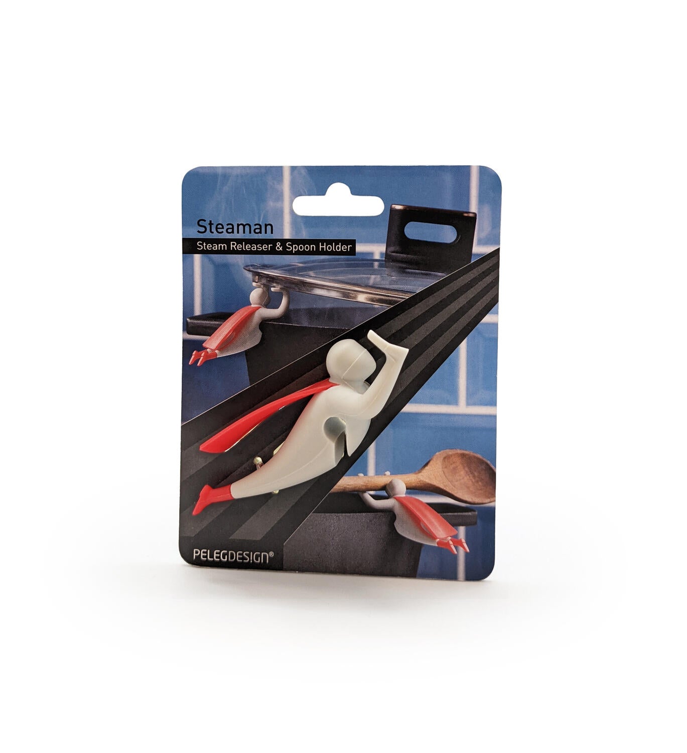 Steaman Ske- og grydelågsholder - rød/sort